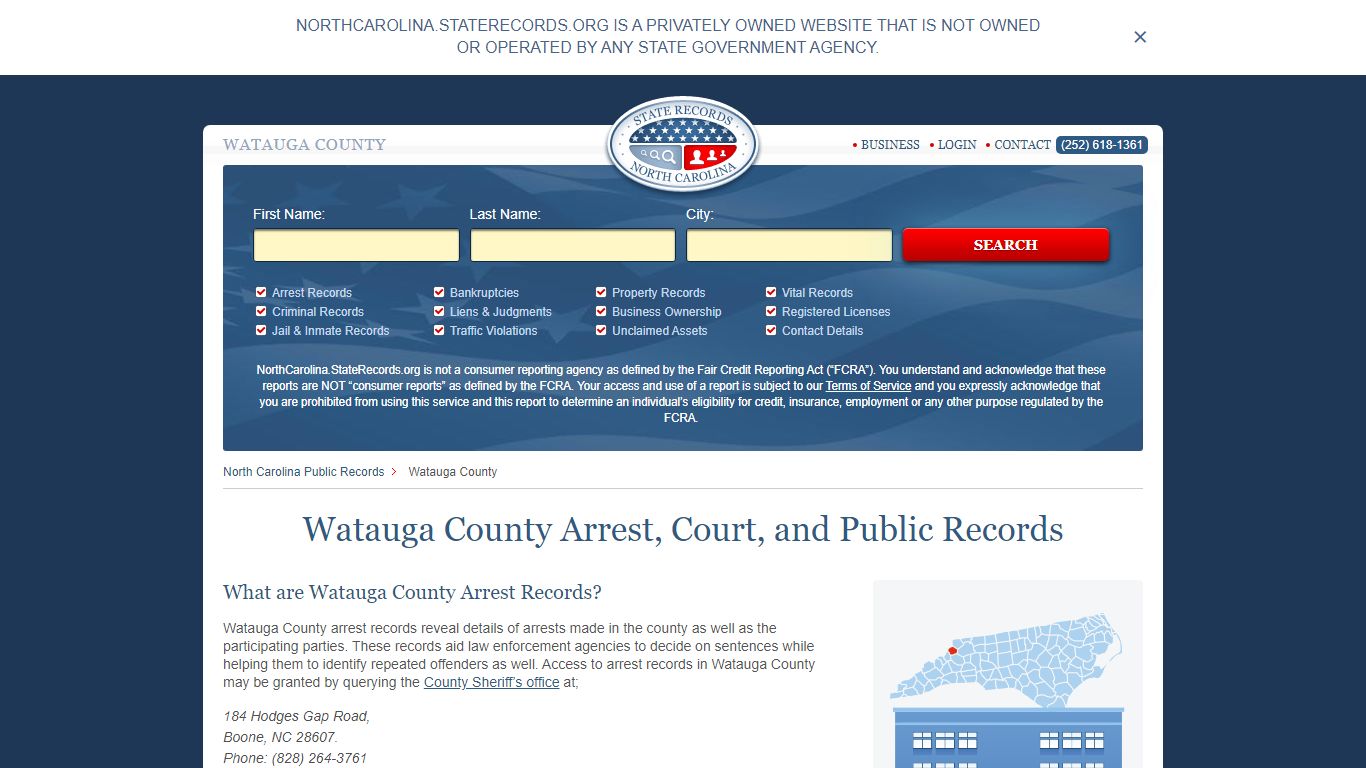 Watauga County Arrest, Court, and Public Records