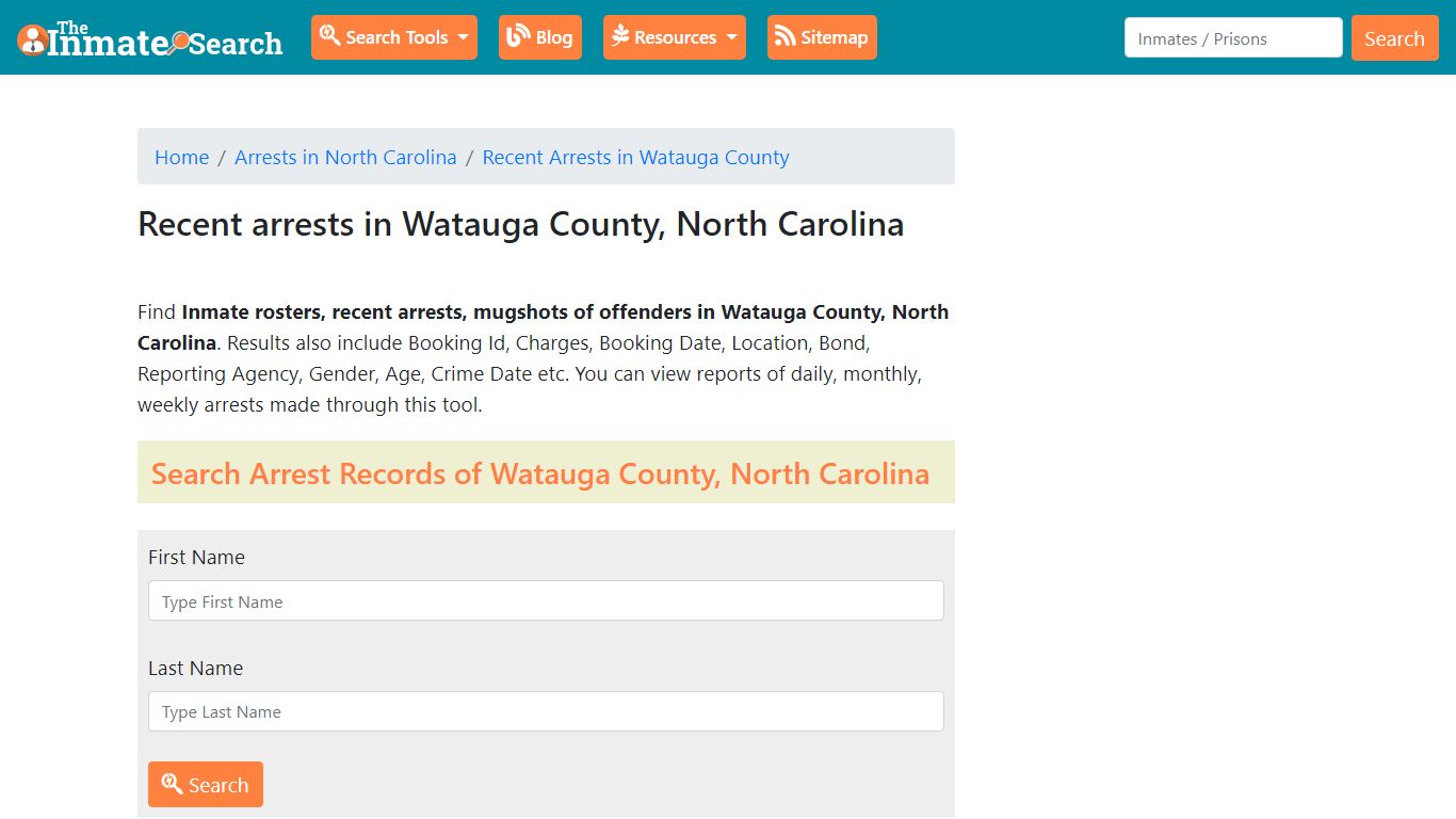 Recent arrests in Watauga County, North Carolina ...